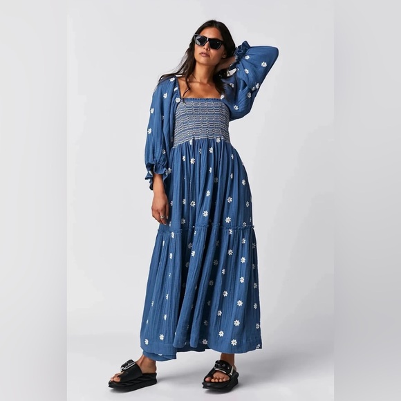 Free People Dresses & Skirts - Free People | Dahlia Embroidered Maxi Dress | XS